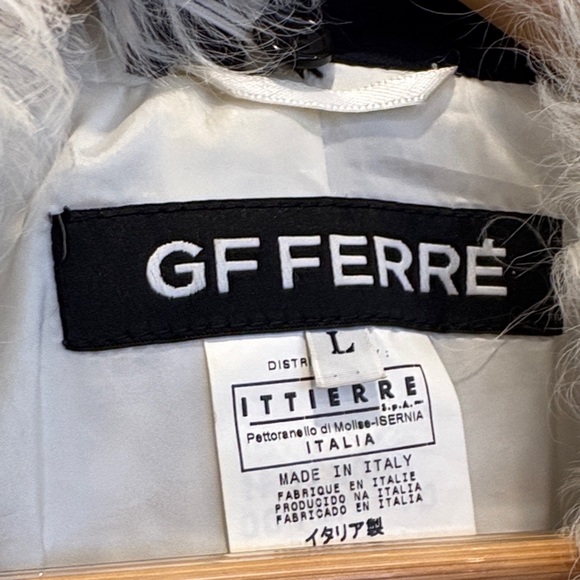 GF FERRÈ Striped Black and Cream Teddy Jacket - Picture 2 of 6